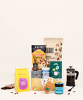 Coffee gift box featuring various blends, treats, and coffee accessories curated for coffee lovers in Canada.