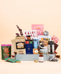 Family Box gift box with pancake mix, maple syrup, hot chocolate, popcorn, cookies and a family game from Canadian small businesses