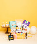 birthday gift box canada with cake mix, games, candles, and self-care treats
